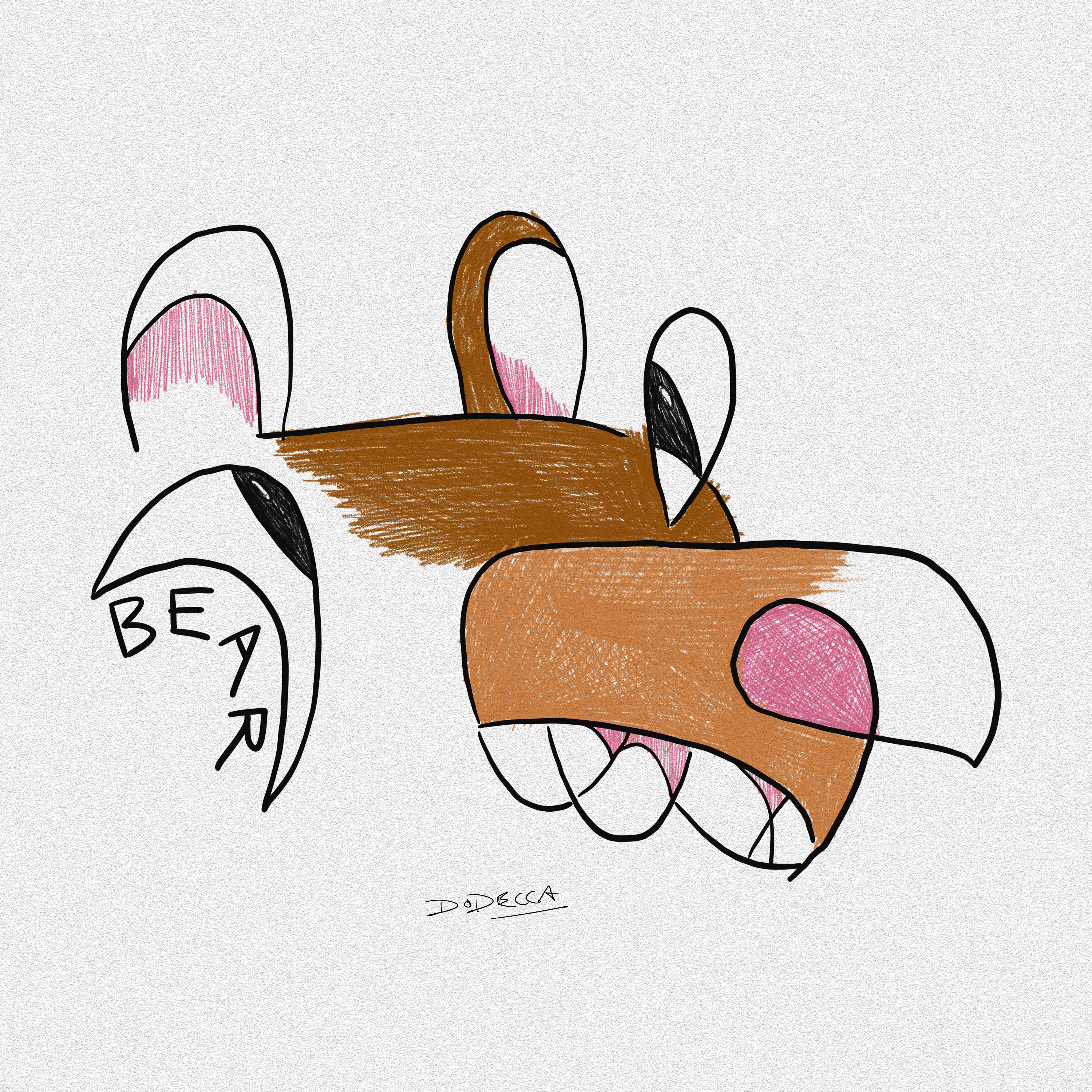 Hand-drawn bear character study