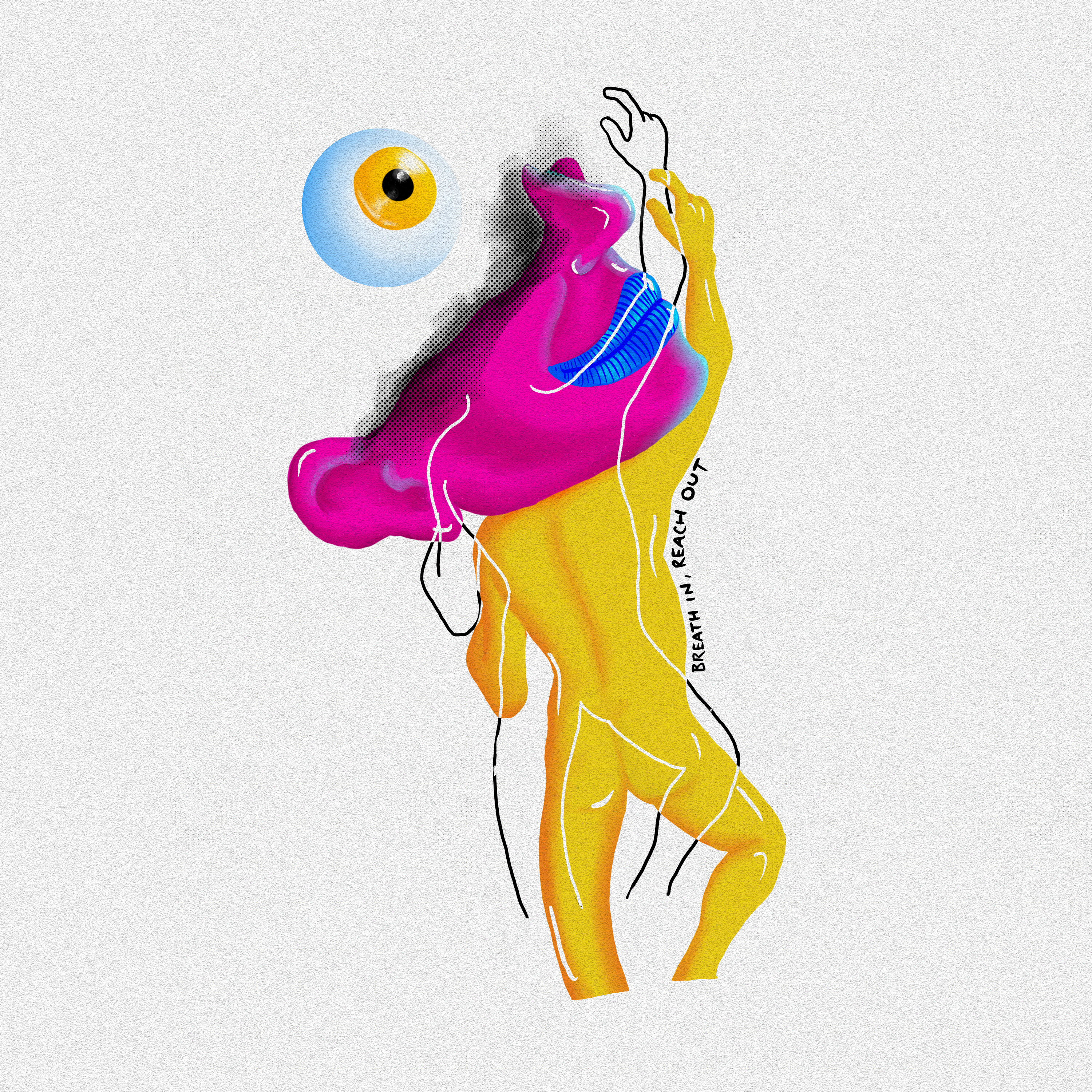 Colourful dancing character illustration