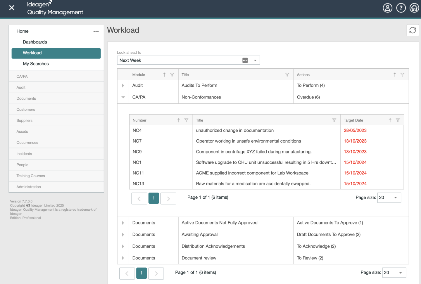 Legacy workload interface